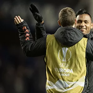 Rangers: Alfredo Morelos and Jon Flanagan Celebrate 2-0 Europa League Victory Over Porto at Ibrox Stadium
