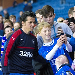 Rangers Joey Barton Greets Fans at Ibrox Stadium during Betfred Cup Match