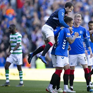 Rangers Tavernier and Halliday: Celebrating Glory at Ibrox - Scottish Premiership: Rangers vs Celtic (Scottish Cup Winning Moment)