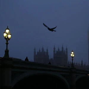 The Big Ben clock tower and the Houses of Parliament are seen in pre-dawn light