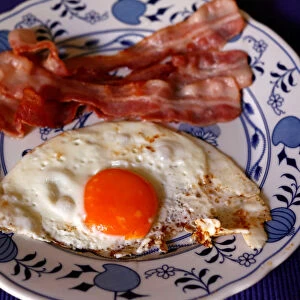 A breakfast plate with ham and egg is pictured in Berlin