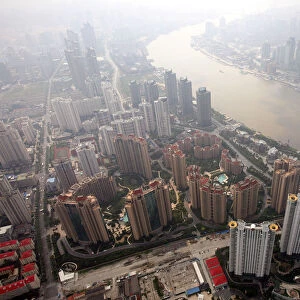 A general view shows the Pudong financial district in Shanghai