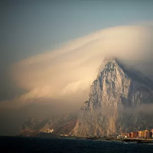 Gibraltar Partially Covered by Cloud