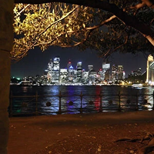 A picture shows the central business district of Sydney before Earth Hour