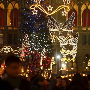 A view of Christkindlmarkt Advent market in front of the city hall in Vienna