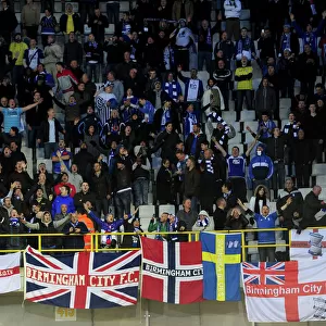 Birmingham City FC Fans Euphoria at Jan Breydel Stadium during UEFA Europa League Match against Club Brugge (2010-2011)