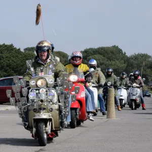 Mods on Scooters Print: 1960s British Art Prints