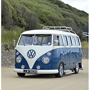 VW Volkswagen Classic Camper van, 1966, Blue, & white