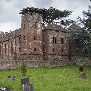 13th century fortified manor house ruins, Acton Burnell Castle, Acton Burnell, Shropshire, England, August