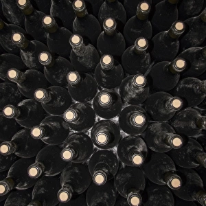 Wine bottles showing the cork