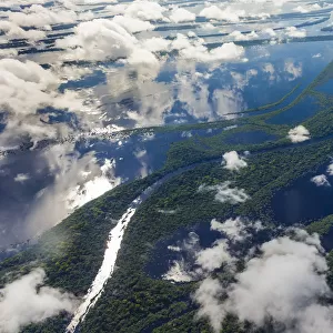 Aerial of Amazon River Basin, Manaus, Brazil