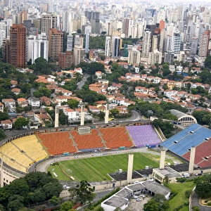 Aerial view of Estadio Pacaembu in Sao Paulo, Brazil