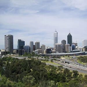 Australia, Western Australia, Perth. View of downtown Perth from Kings Park
