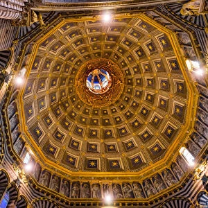 Basilica Golden Dome Cathedral, Siena, Italy. Cathedral completed from 1215 to 1263