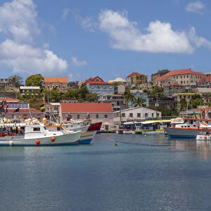 Caribbean, Grenada, St. George s. Boats in The Carenage harbor