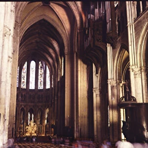Chartres Gothic Cathedral nave. FRANCE