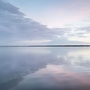 Clouds reflected in calm waters of Bellingham Bay, Washington State