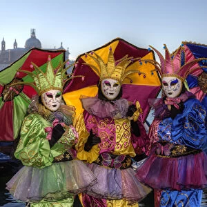 Colorful Trio Venice at Carnival Time, Italy