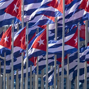 Cuba, Havana. Flags wave in the breeze