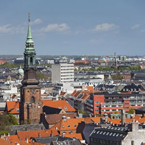 Denmark, Zealand, Copenhagen, elevated city view
