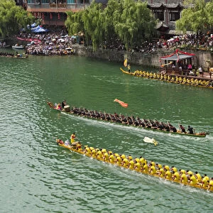 Dragon Boat race on Wuyang River during Duanwu Festival, Zhenyuan, Guizhou Province