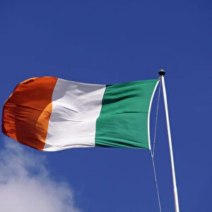 Europe, Ireland, Dublin. The national flag of Ireland