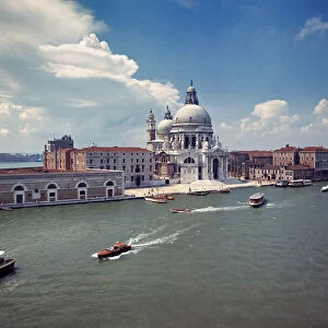 Europe, Italy, Venice. The Baroque church, Santa Maria, della Salute, marks the beginning