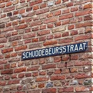 Europe, The Netherlands (aka Holland), Zeeland, Middelburg. Typical street sign
