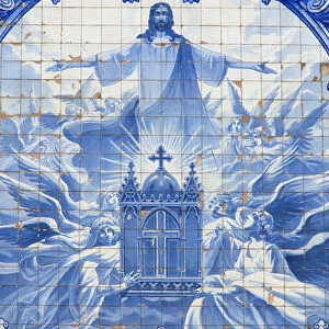 Europe, Portugal, Porto. Mosaic on side of Santo Ildefonso Church