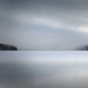 Foggy morning at Redfish Lake, Sawtooth National Recreation Area, Idaho