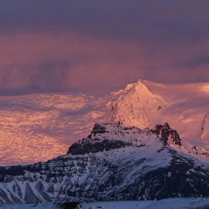 Iceland. Landscape of glacier at sunset. Credit as: Bill Young / Jaynes Gallery / DanitaDelimont