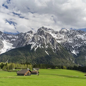 The Karwendel Mountain Range near Mittenwald during spring