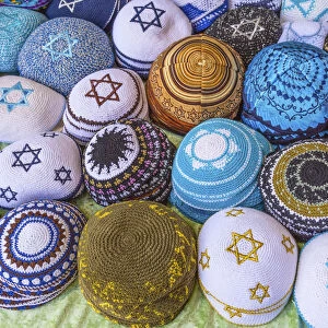 Kippahs Yarmulkes Jewish Hats Covers Israeli Star of David Souvenirs Safed Tsefat Israel