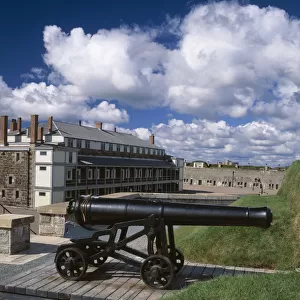 A large canon on display at the19th century British fort, The Citadel Nat l Historic Site