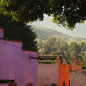 Mexico, San Miguel de Allende. Colorful urban scenic in early morning