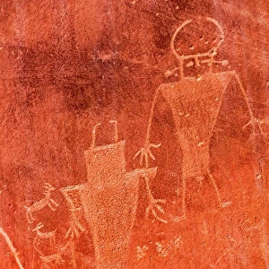 Native American Indian Fremont Petroglyphs Sandstone Mountain Capitol Reef National