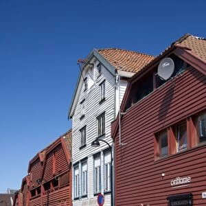 Norway, Stavanger. Historic downtown port area filled with 18th century homes & buildings