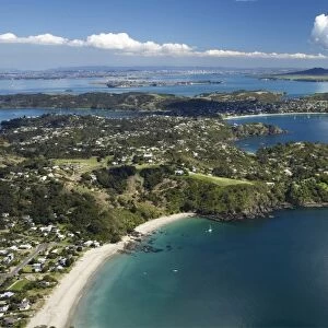 Palm Beach, Waiheke Island, Auckland, North Island, New Zealand - Aerial