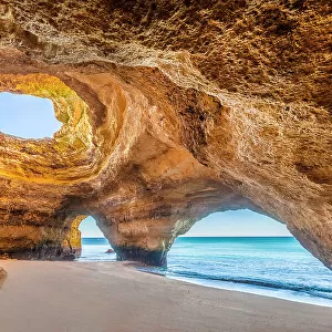 Portugal, Benagil. Beach and sea cave