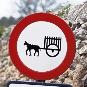Spain, Majorca. Traffic sign