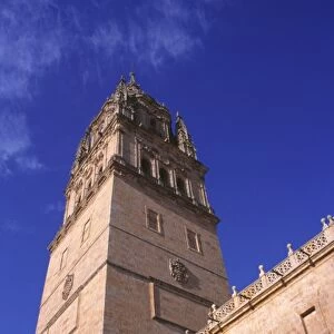 The tower of the New Cathedral, a World Heritage Site, in Salamanca, Spain, is 360 feet high