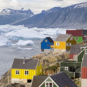 Town of Uummannaq, northwest Greenland, located on an island in the Uummannaq Fjord System