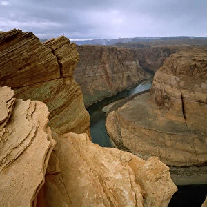 USA, Arizona. Horseshoe Bend showing erosion by the Colorado River