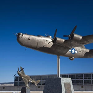 USA, Colorado, Colorado Springs, United States Air Force Academy, sculpture of World