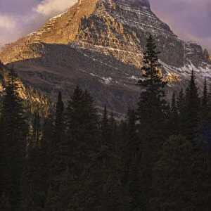USA, Montana, Glacier National Park. Reynolds Mountain at sunrise