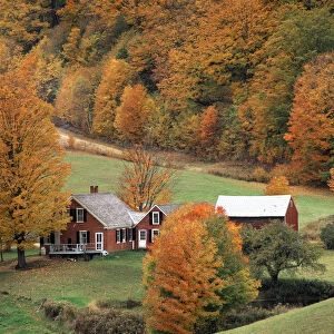 USA, Vermont, Reading, View of Jenne farm in autumn