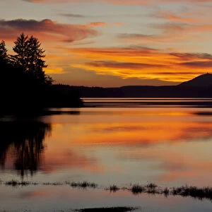 USA, Washington. Sunset on Lake Quinault. Credit as: Don Paulson / Jaynes Gallery / DanitaDelimont