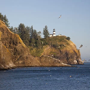WA, Cape Disappointment State Park, Cape Disappointment lighthouse; built 1856