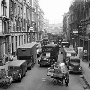 Traffic congestion, Covent Garden, London WC2