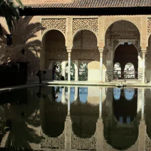 Alhambra palace and reflecting pool, Granada, Spain